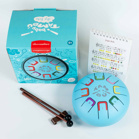 Bębenek językowy Tambu Baby - Niebieski- 6” dla dzieci | Instrument muzyczny od 3 lat