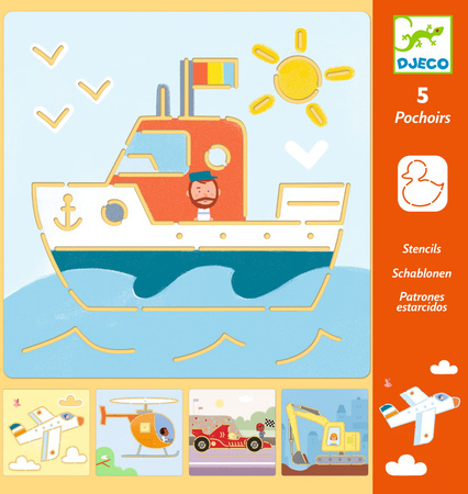 Djeco Szablony do odrysowania POJAZDY