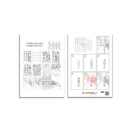 Podświetlany tablet rysunkowy +8 Kidydraw Pro Kidywolf niebieski - Manga