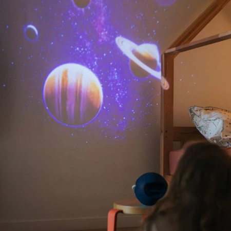 Kidywolf Projektor Ścienny Galaxy Kidystar – projektor 360°, muzyka, Bluetooth, 6 dysków, timer