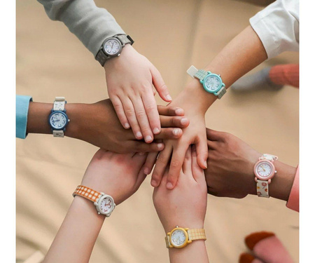 Grech&Co – Zegarek dla dzieci, silikonowa bransoletka, nauka czasu, Sunset + Tierra– wyprzedaż