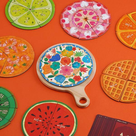 mierEdu Układanka matematyczna do nauki ułamków - Yummy Food