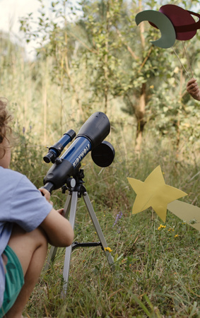 Kidywolf – teleskop dla dzieci 7+ | Obserwacja gwiazd i Księżyca | Edukacyjny teleskop astronomiczny
