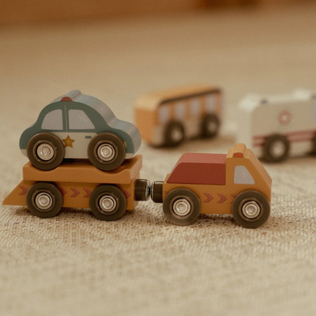 Little Dutch Zestaw 9 pojazdów FSC – drewniane autka od 12 miesięcy