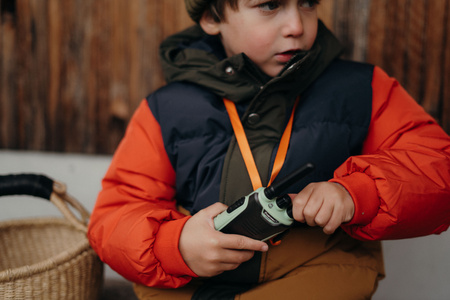 Zestaw krótkofalówki Kidywolf - walkie talkie zielono-pomarańczowe