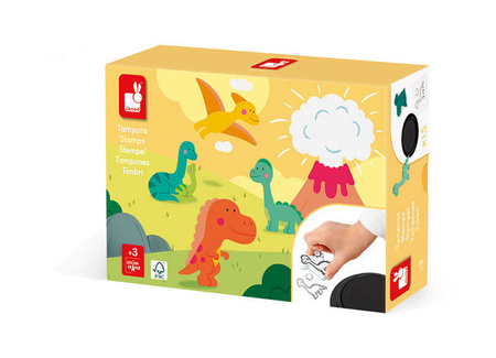 Janod Zestaw kreatywny Stempelki Dinozaury 3+
