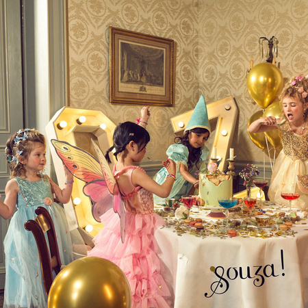 Souza! Sukienka Wizytowa Tiulowa Nicolette Jasnoniebieska dla dziewczynki 5–7 lat