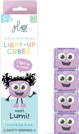 Glo Pals, Kostki sensoryczne świecące w wodzie Lumi - zabawka kąpielowa, kolor fioletowy