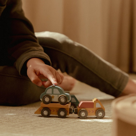 Little Dutch Zestaw 9 pojazdów FSC – drewniane autka od 12 miesięcy