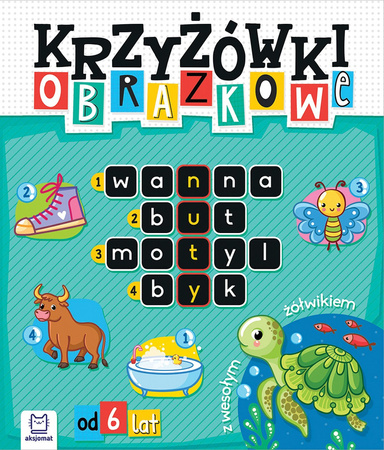 Krzyżówki książeczka obrazkowe z wesołym żółwikiem. Od 6 lat