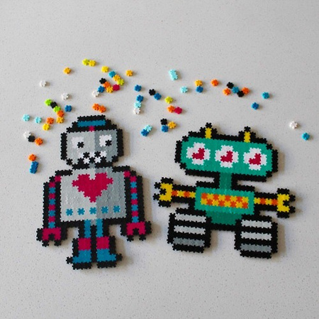 Fat Brain Toys Puzzelki Pixelki Jixelz Roboty 700 elementów