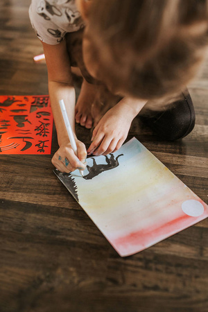 Janod Zestaw kreat Malow z szablonami akwarele