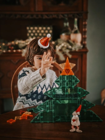 Cleverclixx – Kalendarz adwentowy 37 elementów - Magnetyczne klocki edukacyjne