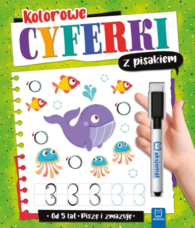 Kolorowe cyferki z pisakiem. Piszę i zmazuję (od 5 lat)