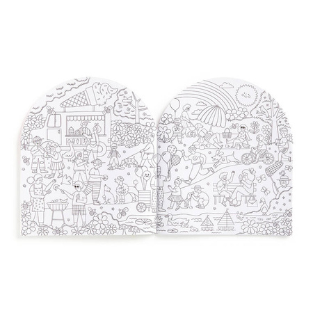 Mudpuppy Zestaw kreatywny z malowanką, wielokolorową kredką i naklejkami Tęczowy świat 6+