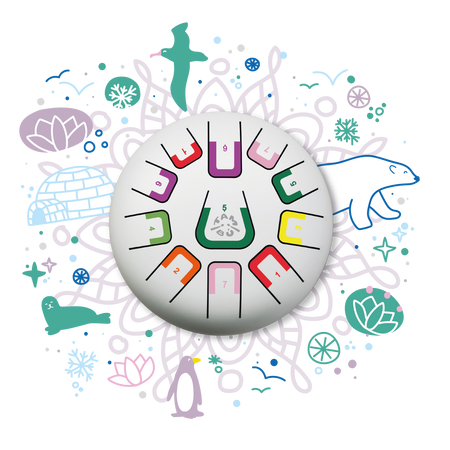 Bębenek językowy Tambu -Biały Mat -11 tonów| Instrument dla dzieci i dorosłych