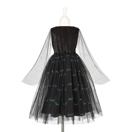 Souza! Kostium czarownica Agatha – sukienka tiulowa z cekinami i lampkami LED, 3–10 lat