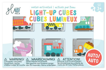 Glo Pals, Kostki sensoryczne świecące w wodzie 6 sztuk - Pojazdy