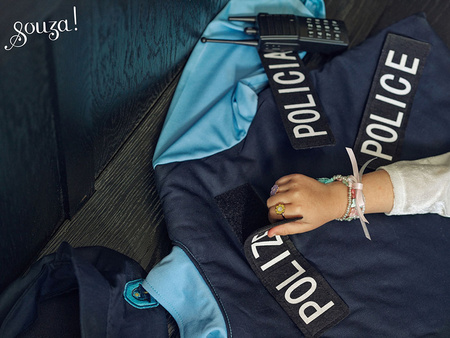 Souza! Kostium Policjanta z Czapką i Akcesoriami – strój dla chłopca 4–7 lat