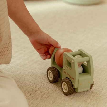 Little Dutch Betoniarka FSC – drewniane auto z ludzikiem od 12 miesięcy