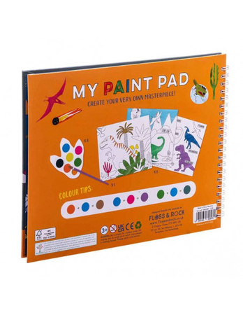 Dinozaury Kreatywne Kolorowanki z Farbkami Floss & Rock