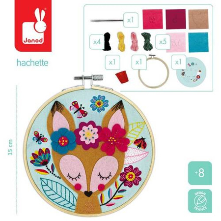 Janod Zestaw kreatywny Tamborek z filcowym obr. 8+