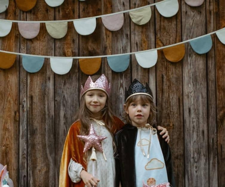 Moi Mili Złote cekiny zestaw korona + różdżka