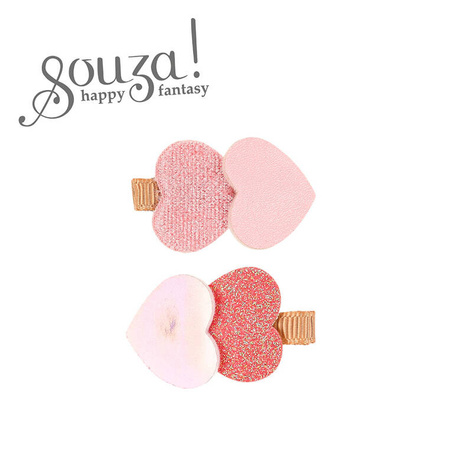 Souza! Spinki do włosów różowe serduszka June 2 szt