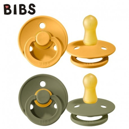 BIBS S 2-PACK HONEY BEE & OLIVE Smoczek Uspokajający kauczuk Hevea