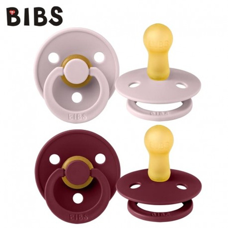 BIBS M COLOUR 2-PACK PINK PLUM & ELDERBERRY Smoczek uspokajający kauczuk Hevea