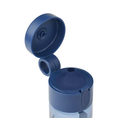 Liewood butelka, bidon tritanowy,odporna, bezpieczna, silikonowy ustnik, Robot / Indigo blue