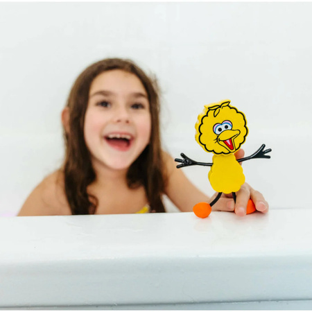 Glo Pals, Postać do kąpieli Wielki Ptak Ulica Sezamkowa - zestaw z dwiema kostkami sensorycznymi świecącymi w wodzie