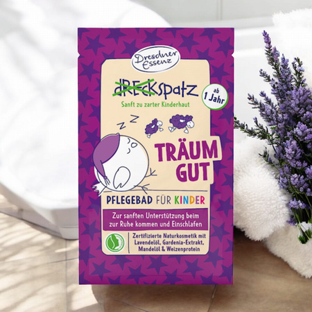 Sól do kąpieli SŁODKICH SNÓW – lawenda, naturalna, dla dzieci od 1 roku - DRESDNER ESSENZ