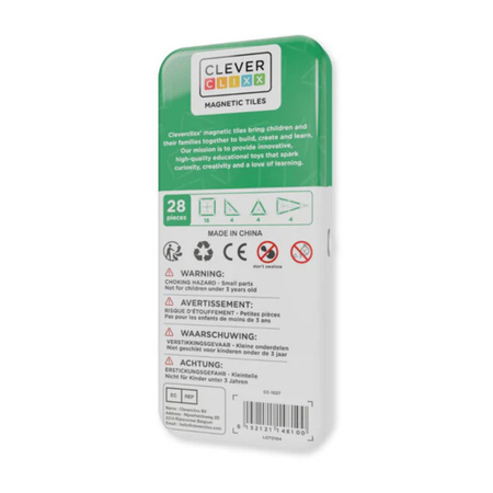 Cleverclixx - Klocki magnetyczne Mini Tiles Pack Pastel - 28 el.