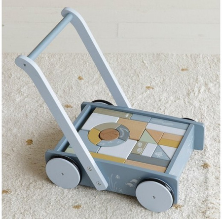 Little Dutch Wózek z klockami Błękit Ocean