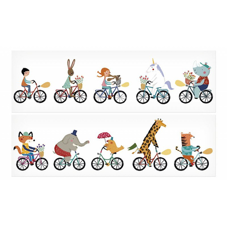 LONDJI T– Tatuaże dla dzieci Rowerzyści| Zmywalne, ekologiczne tatuaże z tuszem sojowym
