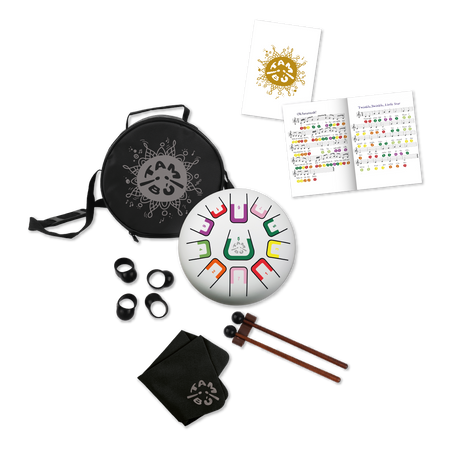 Bębenek językowy Tambu -Biały Mat -11 tonów| Instrument dla dzieci i dorosłych