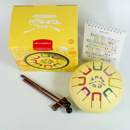 Bębenek językowy Tambu Baby Żółty 6” dla dzieci | Instrument muzyczny od 3 lat