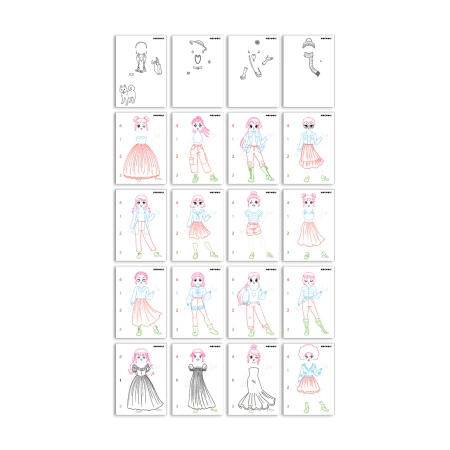 Podświetlany tablet rysunkowy +5 Kidydraw Pro Kidywolf różowy - Kreatywny zestaw do projektowania mody