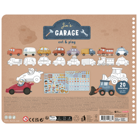 Little Dutch Kreatywny zeszyt z nożyczkami Jim & Friends – zestaw kreatywny do wycinania 3+