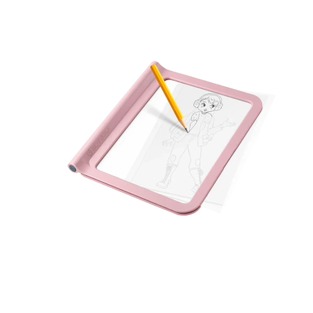 Podświetlany tablet rysunkowy +5 Kidydraw Pro Kidywolf różowy - Kreatywny zestaw do projektowania mody