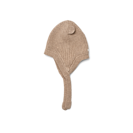 Liewood – Czapeczka niemowlęca z uszkami, 6-9 miesięcy - dzianinowa, wełna merino i bawełna certyfikowana, jesień zima