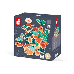 Magnesy drewniane Dinozaury 24 sztuki 2+, Janod