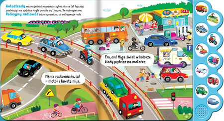 Co słychać? Pojazdy. Książka dźwiękowa z 10 przyciskami