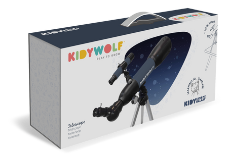 Kidywolf – teleskop dla dzieci 7+ | Obserwacja gwiazd i Księżyca | Edukacyjny teleskop astronomiczny