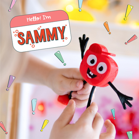 Glo Pals Postać do Kąpieli Sammy + 2 Kostki Sensoryczne Świecące w Wodzie, Czerwone LED 3+