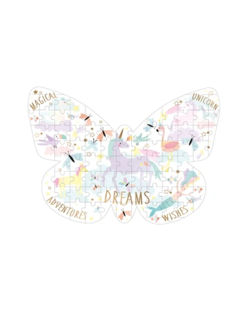 Floss & Rock Kraina Fantazji Puzzle 80 elementów w kształcie motyla dla dzieci 4+