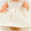 Sukienka dla lalki Miniland Baby 21 cm z muślinu w kolorze waniliowym, Przytullale
