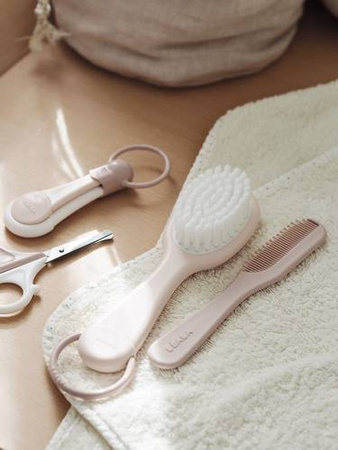 Akcesoria do pielęgnacji: termometr do kąpieli, cążki do paznokci, szczoteczka i grzebień Green Blue