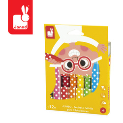 Janod Flamastry Jumbo 8 kolorów 12m+